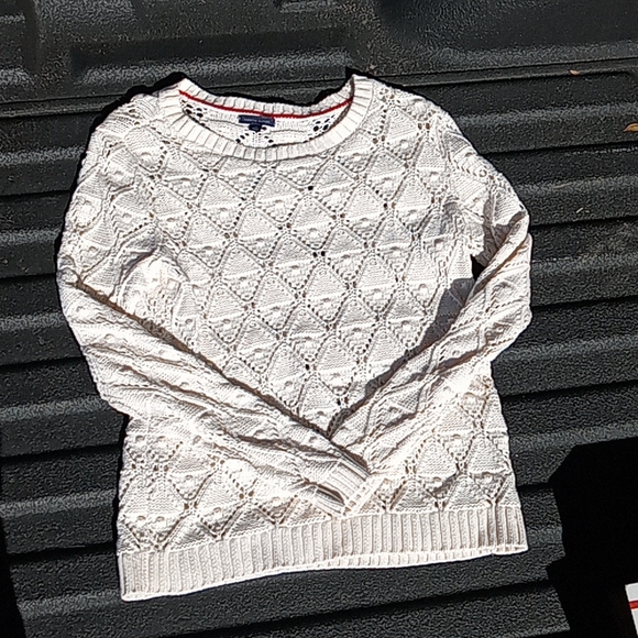 Chunky/fine knit Tommy Hilfiger white sweater - Picture 1 of 4